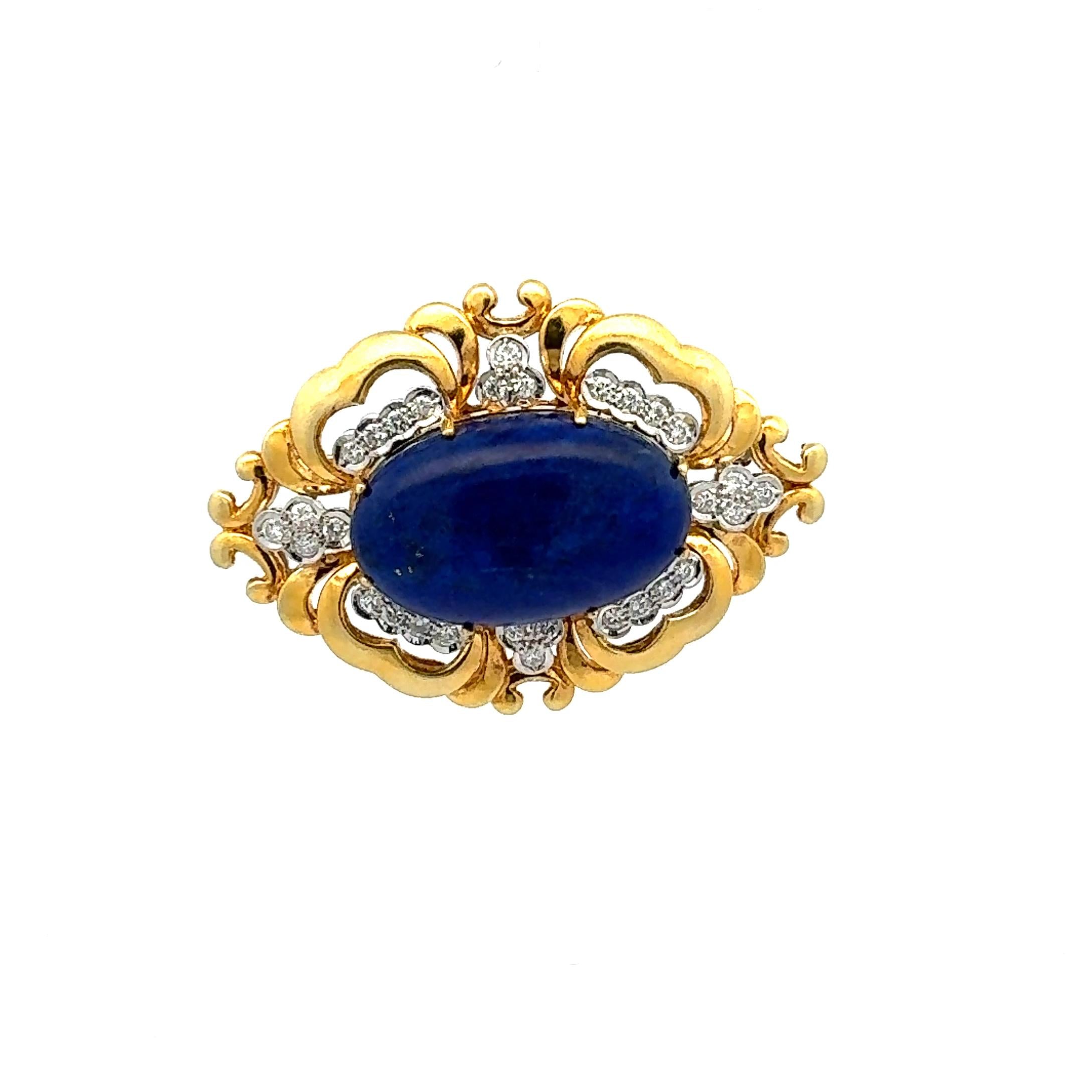 1.30 Carat Round Brilliant G VS1 Diamond 18 Karat Yellow Gold Pin