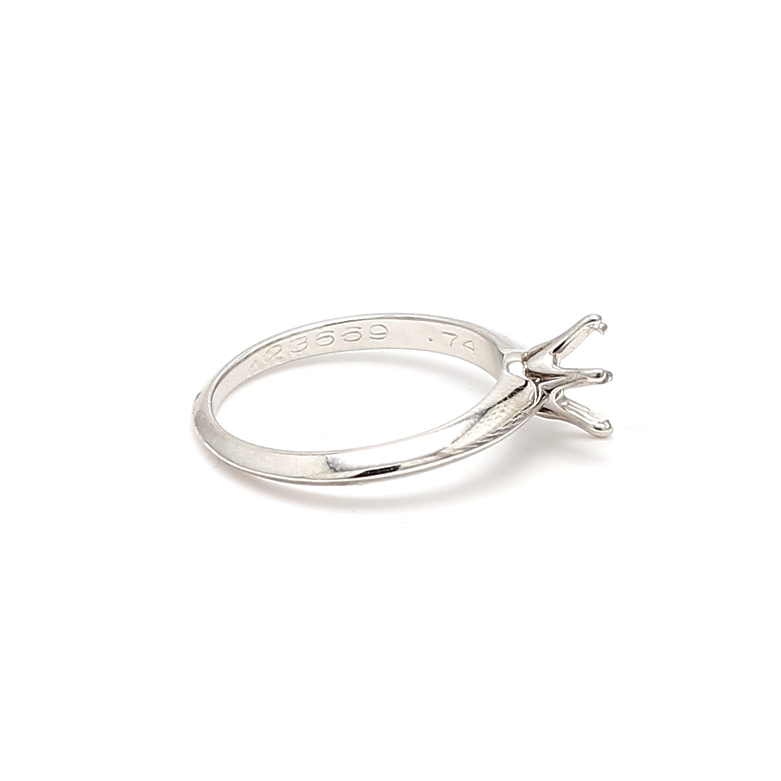 Tiffany & Co Vintage 3.40 Grams Size 5.25 Platinum Semi Mount Ring