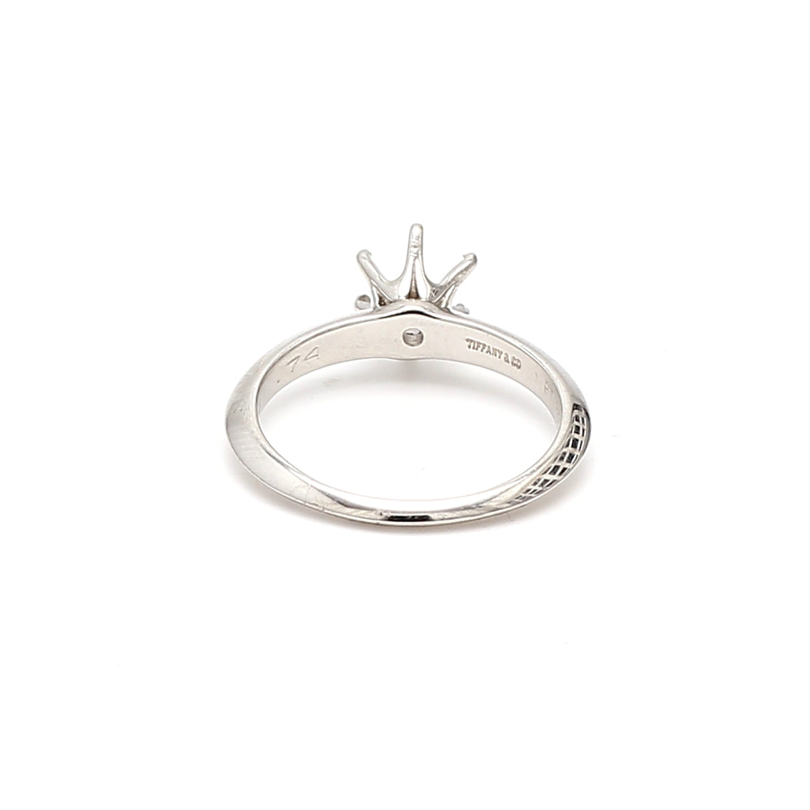 Tiffany & Co Vintage 3.40 Grams Size 5.25 Platinum Semi Mount Ring