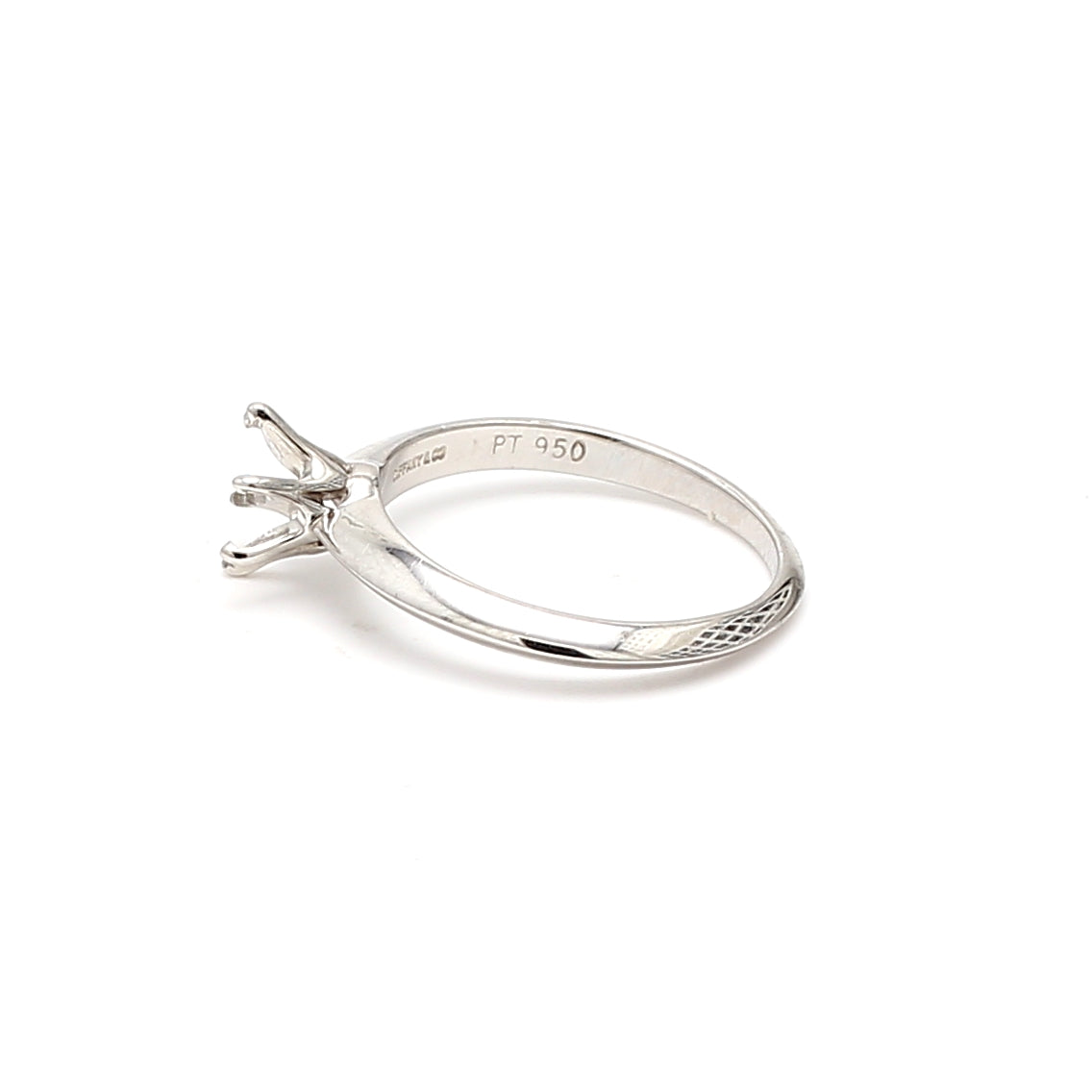 Tiffany & Co Vintage 3.40 Grams Size 5.25 Platinum Semi Mount Ring