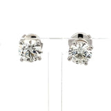 Tiffany & Co 3.12 Carat H-VS1 Diamonds Platinum Stud Earrings