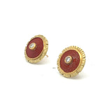 0.22 Carat Old European Cut G SI1 Diamond 18 Karat Yellow Gold Stud Earrings