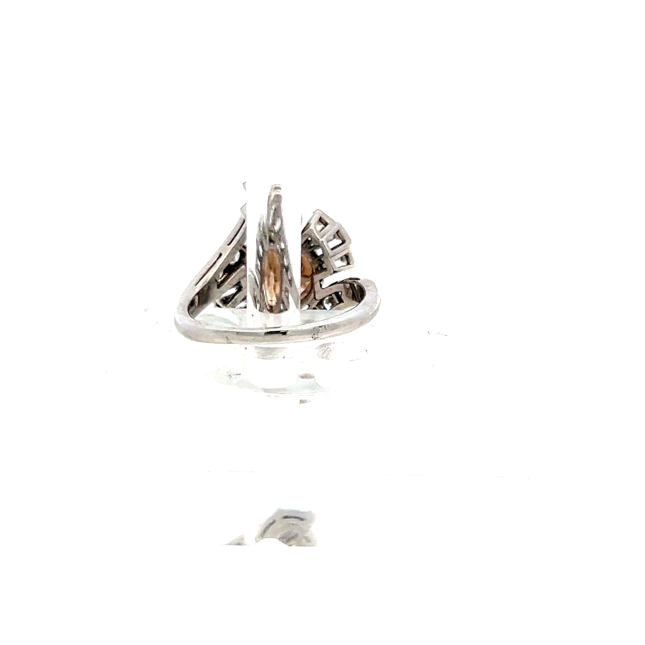 3.14 Carat Round and other cut Fancy Brown Diamond Platinum Cocktail Ring