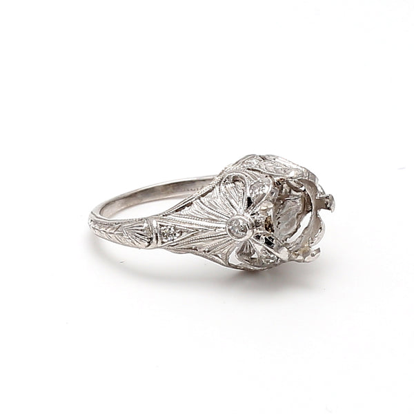 Diamond Platinum Semi Mount Ring