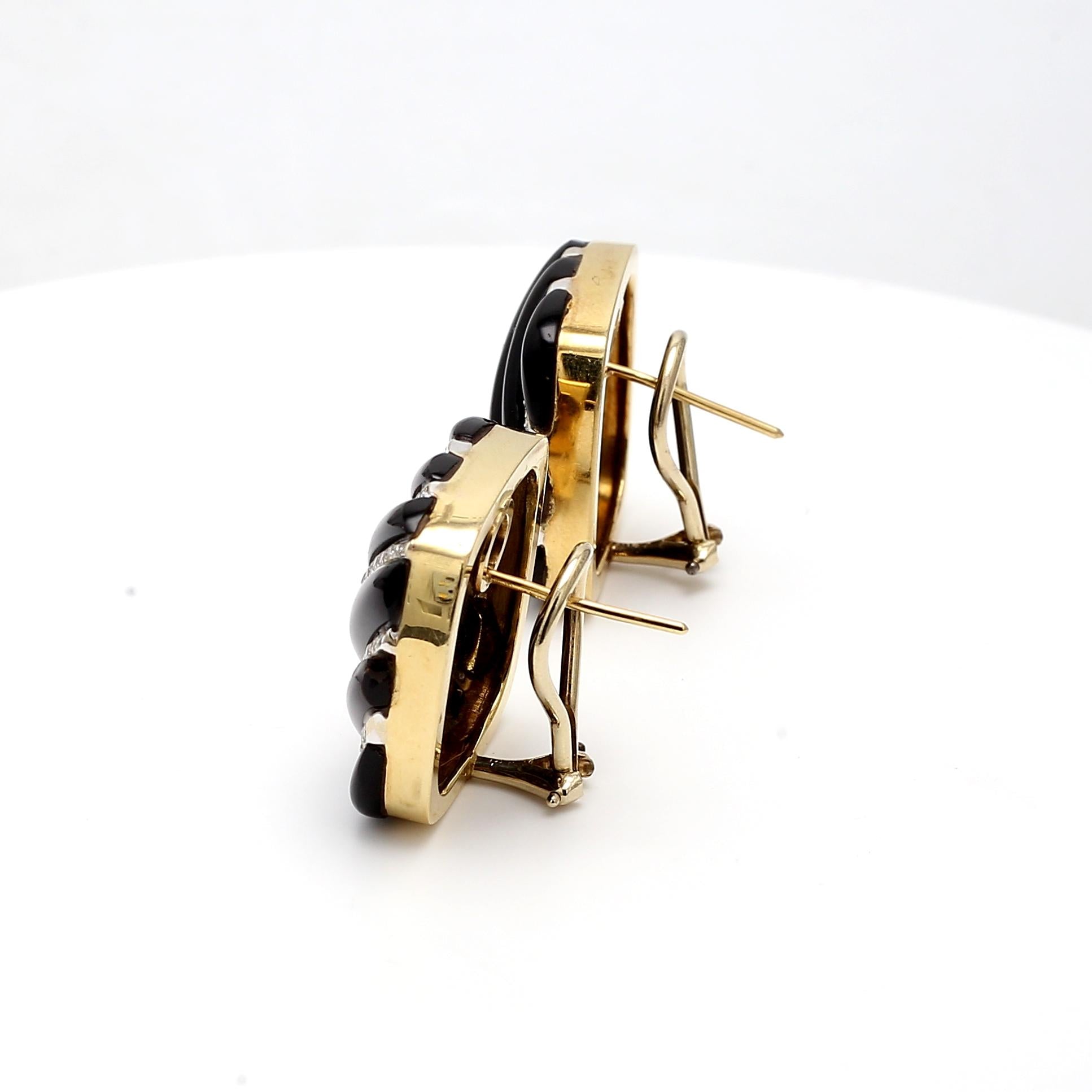 Vintage 14K Yellow Gold Clip-On Earrings with 0.5 Carat Round Diamonds