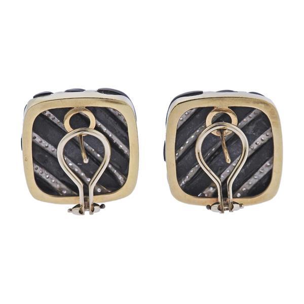 Vintage 14K Yellow Gold Clip-On Earrings with 0.5 Carat Round Diamonds