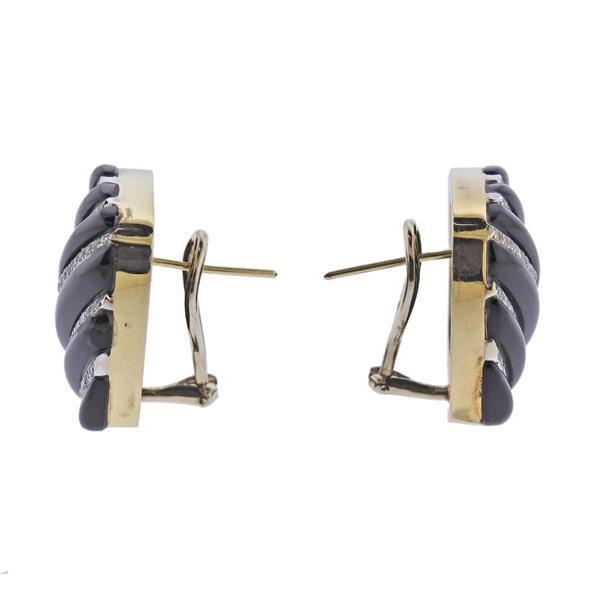 Vintage 14K Yellow Gold Clip-On Earrings with 0.5 Carat Round Diamonds