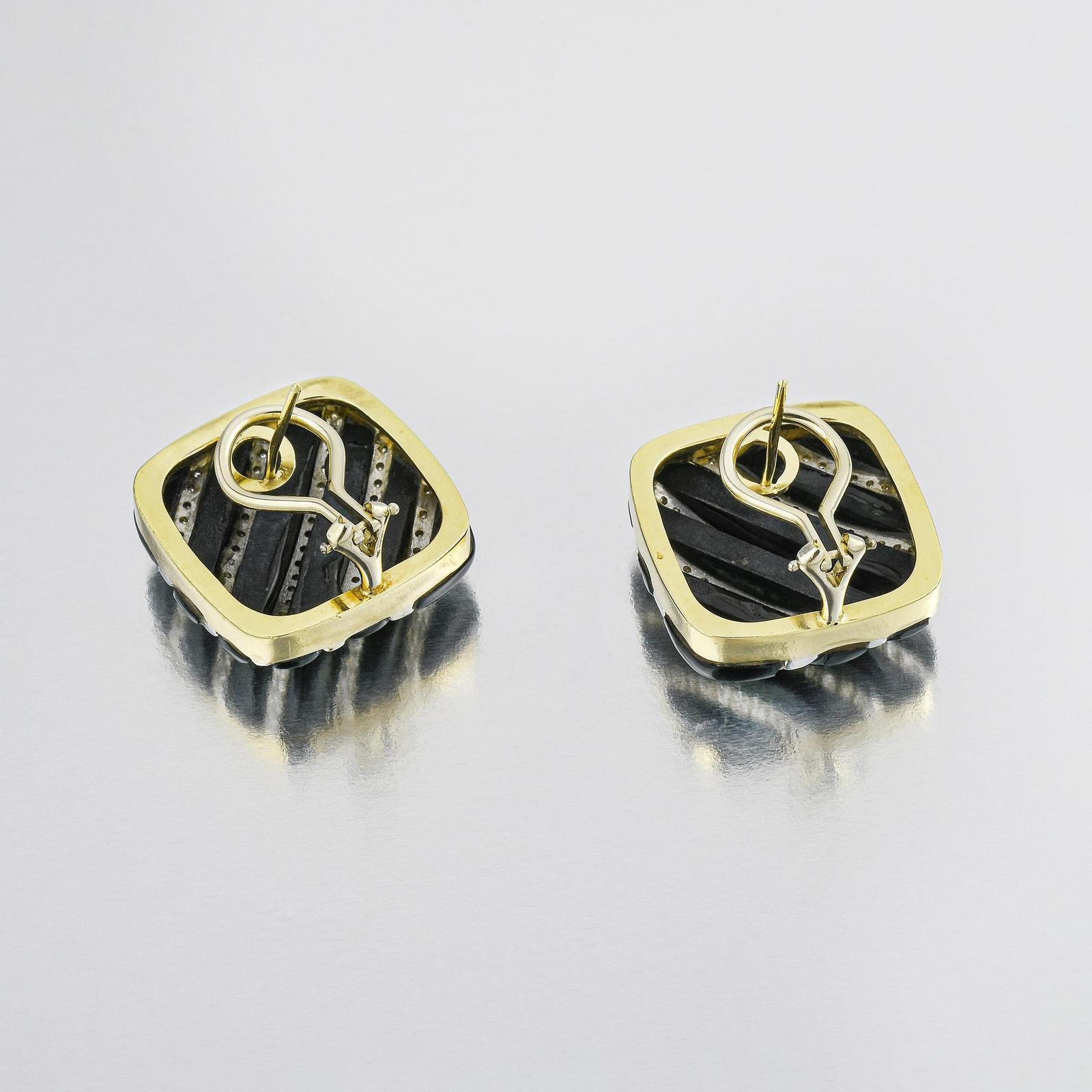 Vintage 14K Yellow Gold Clip-On Earrings with 0.5 Carat Round Diamonds
