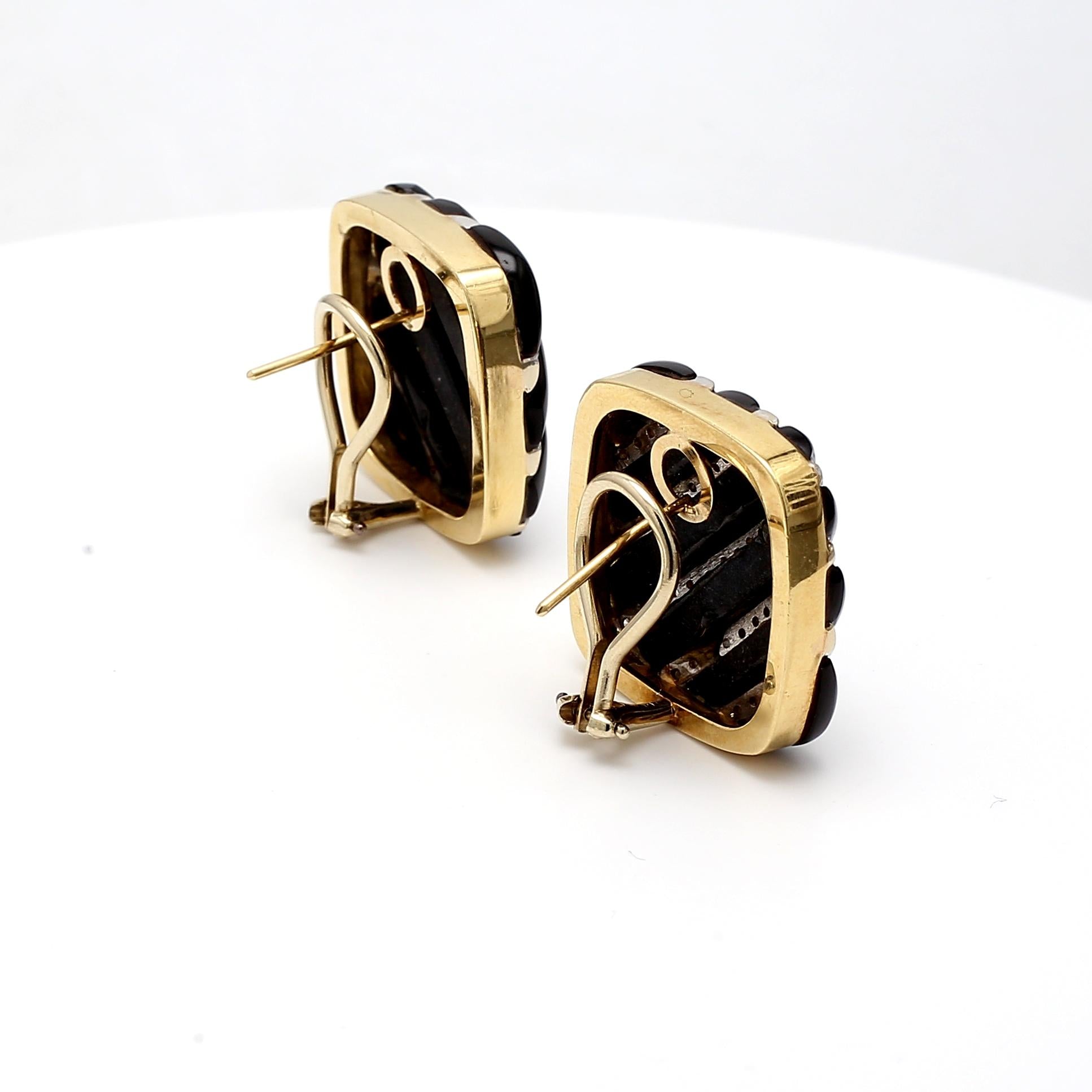 Vintage 14K Yellow Gold Clip-On Earrings with 0.5 Carat Round Diamonds
