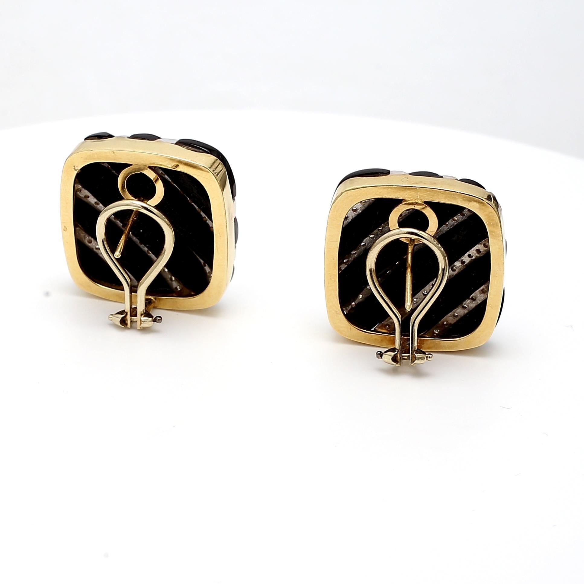 Vintage 14K Yellow Gold Clip-On Earrings with 0.5 Carat Round Diamonds