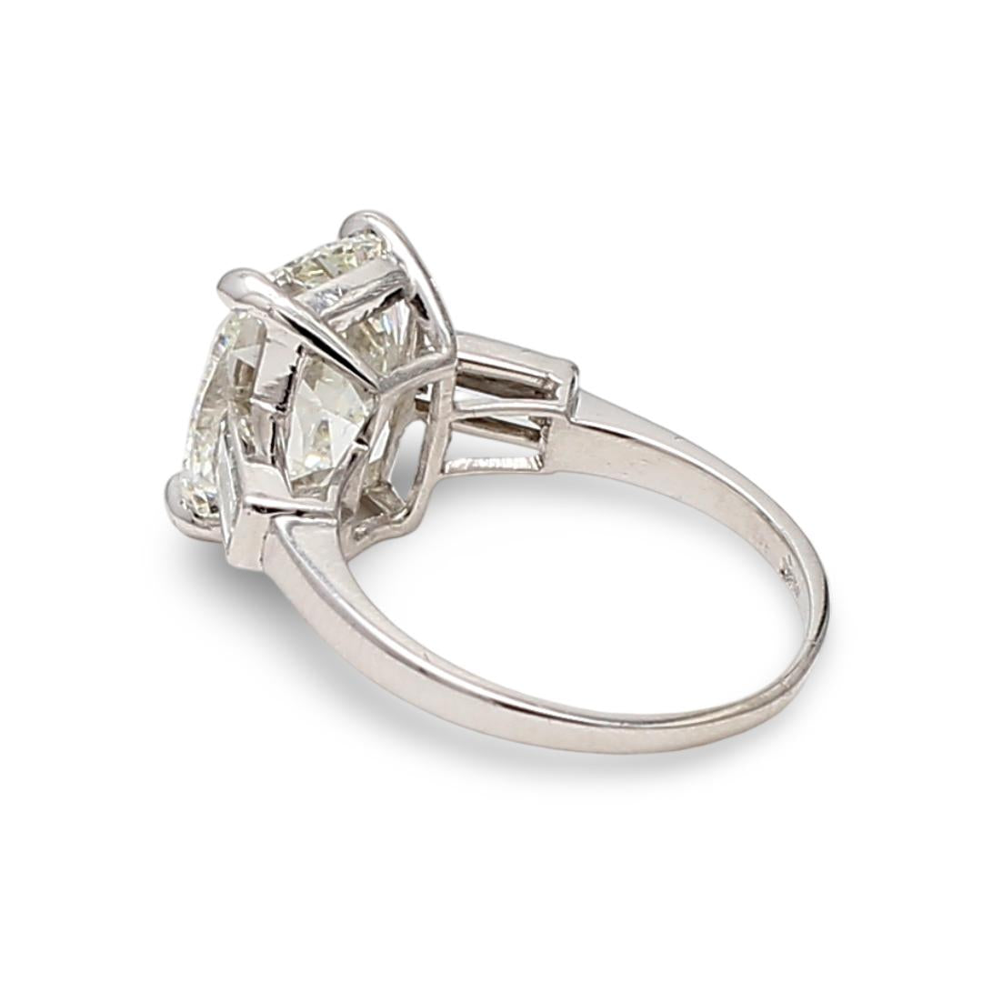 5.08 Carat Cushion Modified Brilliant Cut H VS1 Diamond Platinum Engagement Ring