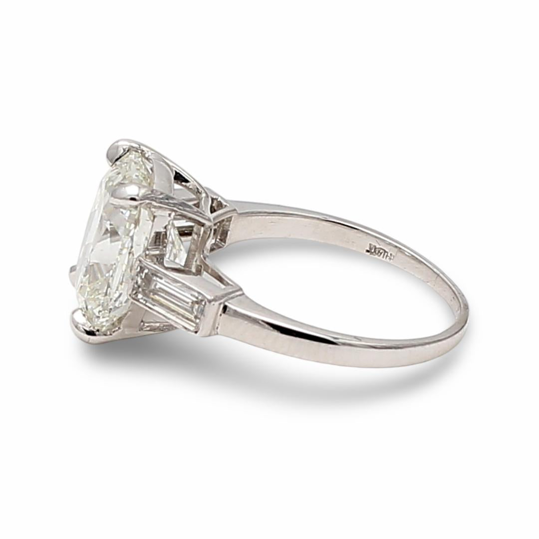 5.08 Carat Cushion Modified Brilliant Cut H VS1 Diamond Platinum Engagement Ring