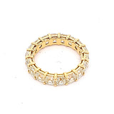 6.20 Carat Asscher Cut Fy-VS1 Diamond 18 Karat Yellow Gold Eternity Band Ring