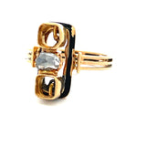 0.50 Carat Rose Cut H SI1 Diamond 18 Karat Yellow Gold Semi Mount Ring