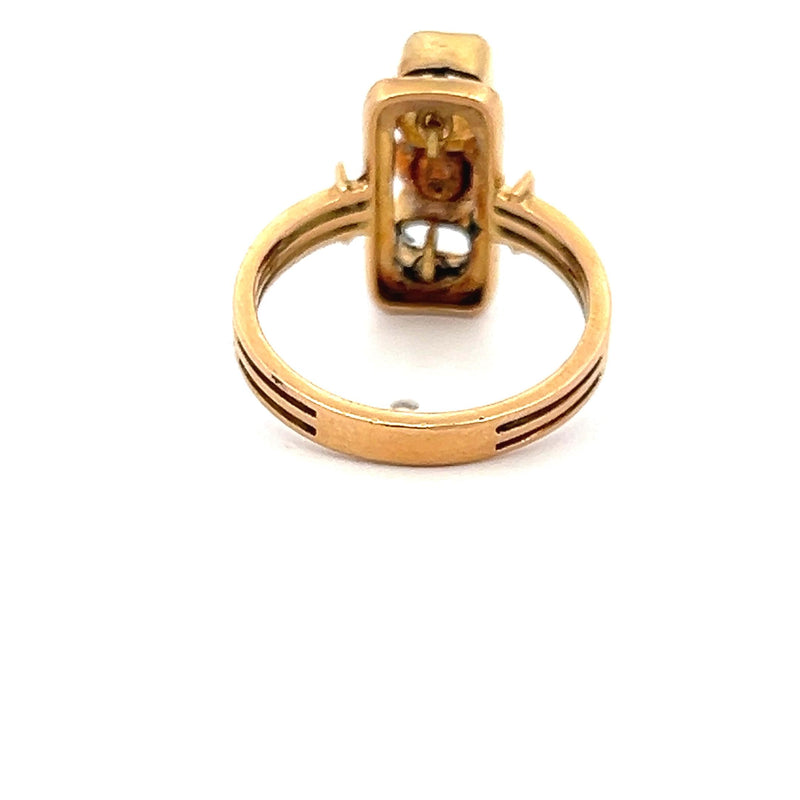 0.50 Carat Rose Cut H SI1 Diamond 18 Karat Yellow Gold Semi Mount Ring