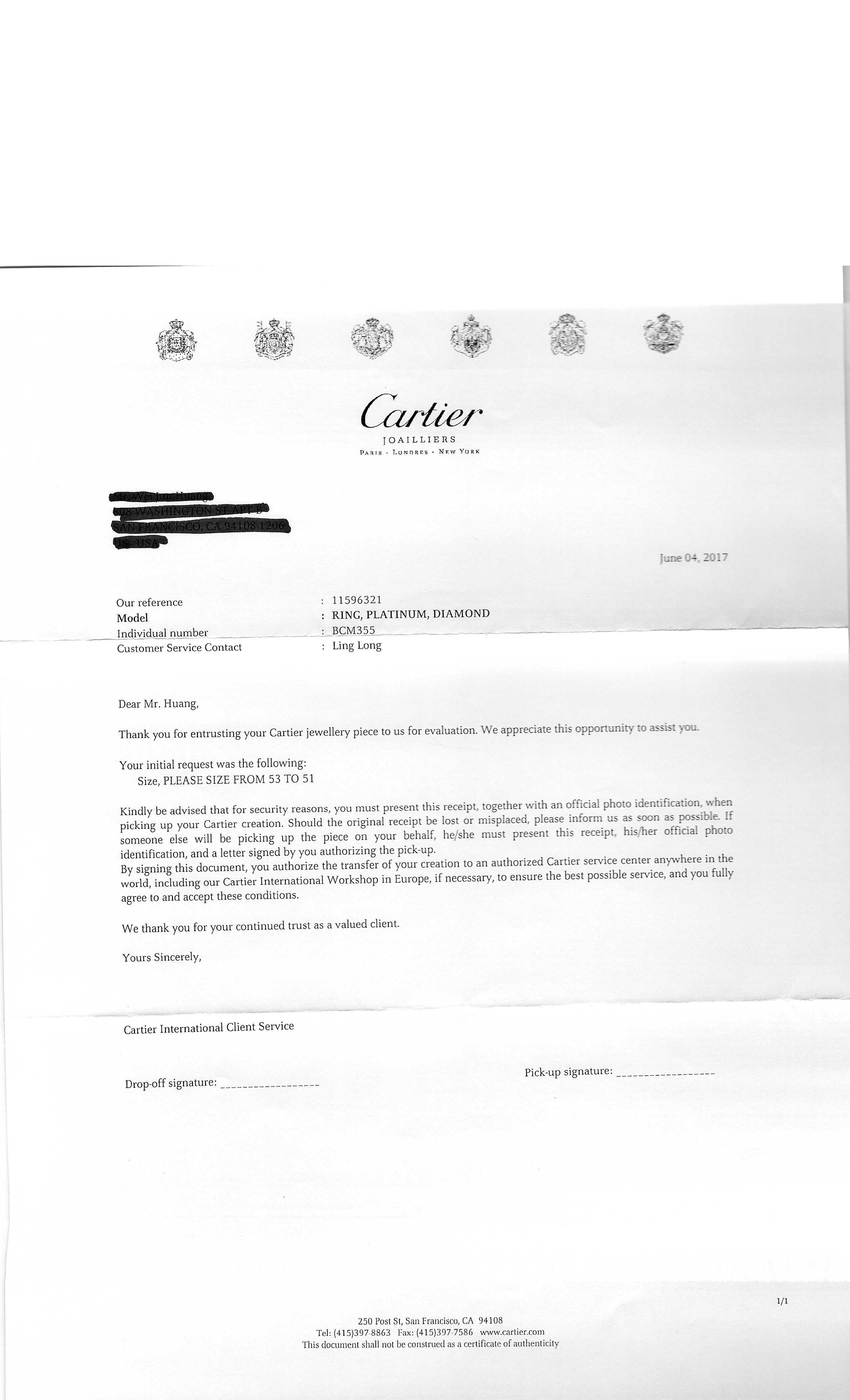 Cartier Platinum Engagement Ring with 0.51 Carat Round Diamond G VVS2 GIA