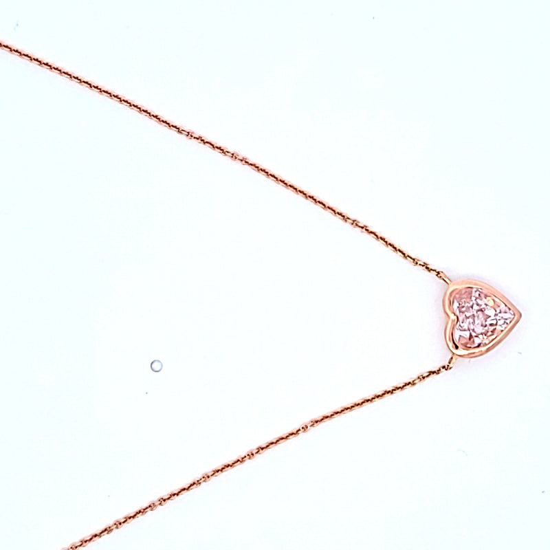 Graff 1.17 Carat Fancy Light Pink Diamond 14K Yellow Gold Pendant Necklace
