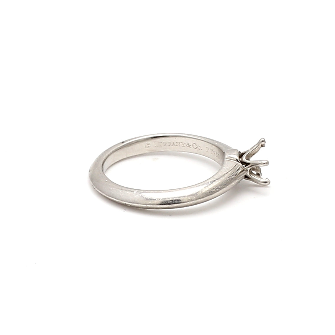 Tiffany & Co Vintage 4.80 Grams Size 4.5 Platinum Semi Mount Ring