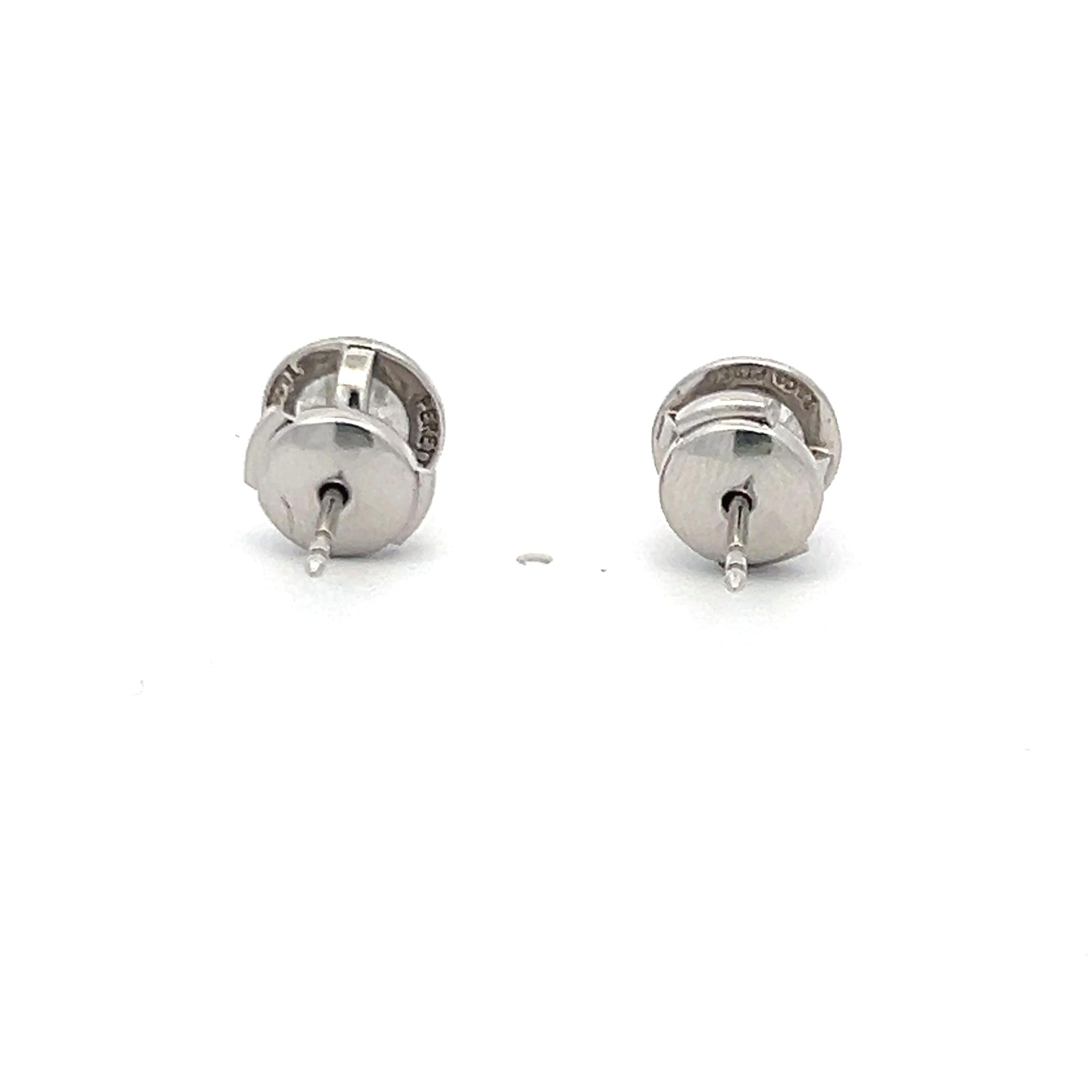 Tiffany & Co 2.05 Carat Round Brilliant G VS1 Diamond Platinum Earrings