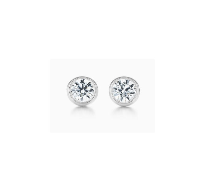 Tiffany & Co 2.05 Carat Round Brilliant G VS1 Diamond Platinum Earrings