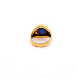 10.00 Carat Sapphire 0.14 Carat Baguette Diamond 18K Yellow Gold Cocktail Ring