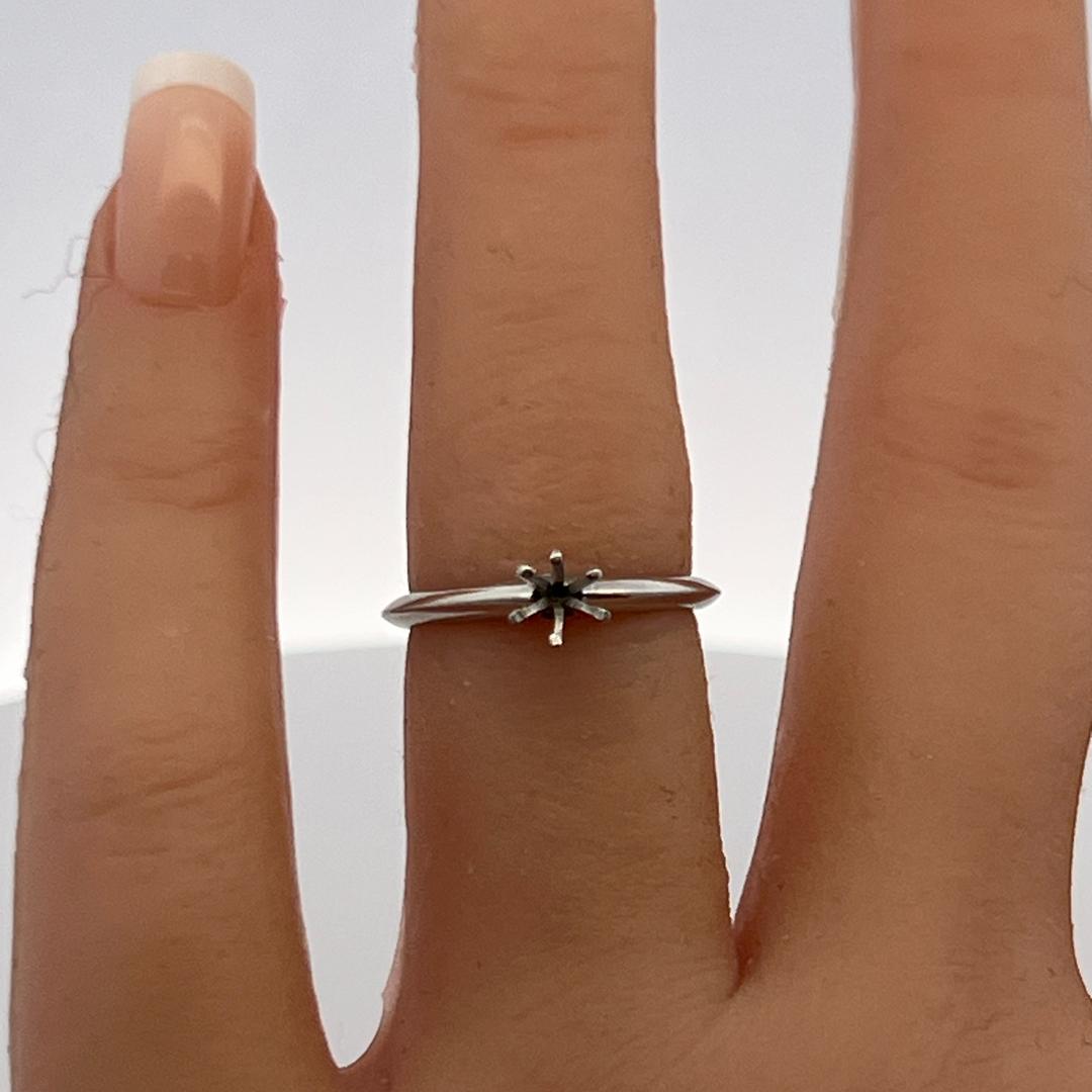 Tiffany & Co Platinum Semi Mount Ring Fits 6mm Center Stone Size 4.75