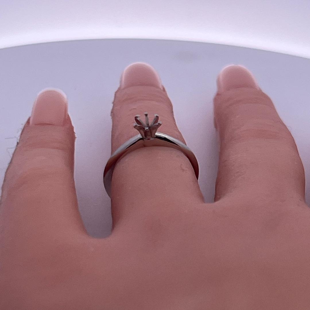 Tiffany & Co Platinum Semi Mount Ring Fits 6mm Center Stone Size 4.75