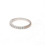 0.20 Carat Round Brilliant H I1 Diamond 18 Karat White Gold Band Ring