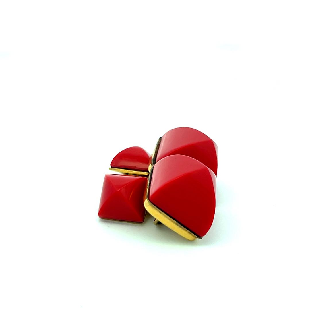 David Webb 12.3-12.4 MM Coral 18 Karat Yellow Gold Cufflinks