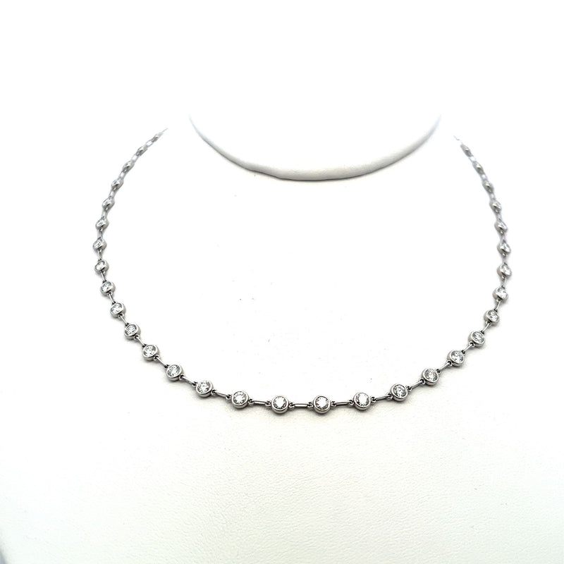 Tiffany & Co 5.28 Carat Round Brilliant Diamond Platinum Link Necklace