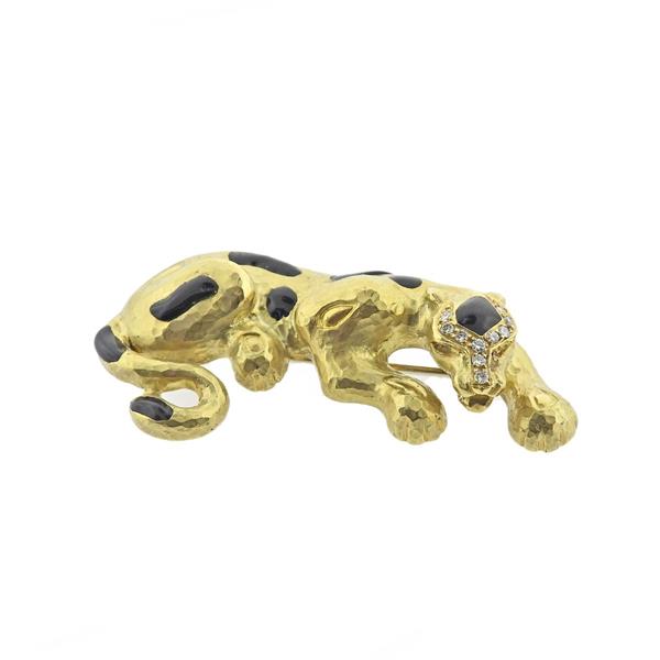 Yellow Gold Leopard Pin