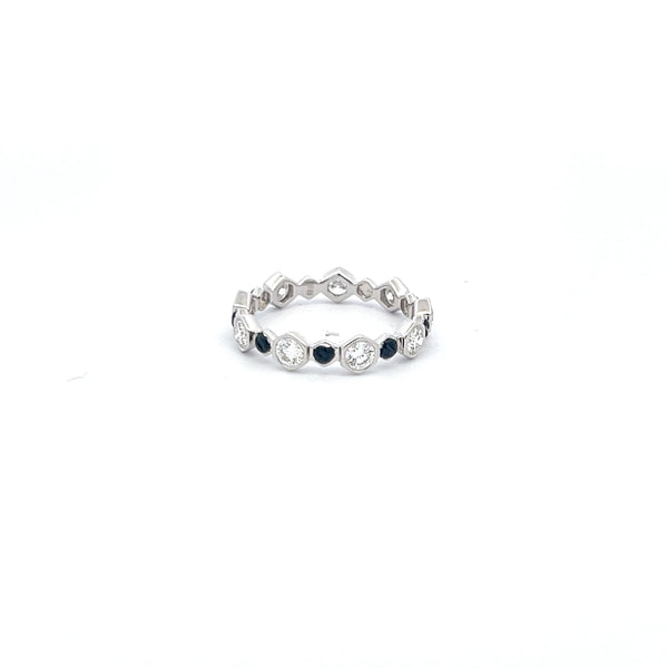 1.35 Carat Round Brilliant H SI1 Diamond 18 Karat White Gold Band Ring