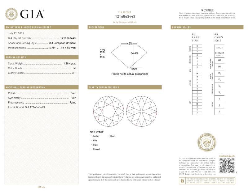 8.52 Carat Old European Cut M–N SI1 Diamond 18K Yellow Gold Antique Hoop Earring