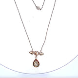 4.22 Carat Rose Cut J-I1 Diamond 18 Karat Two Tone Gold Pendant Necklace