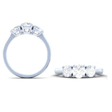 Lab-Grown 2.22 Carat Round E-VS1 Diamond Platinum 3 Stones Ring