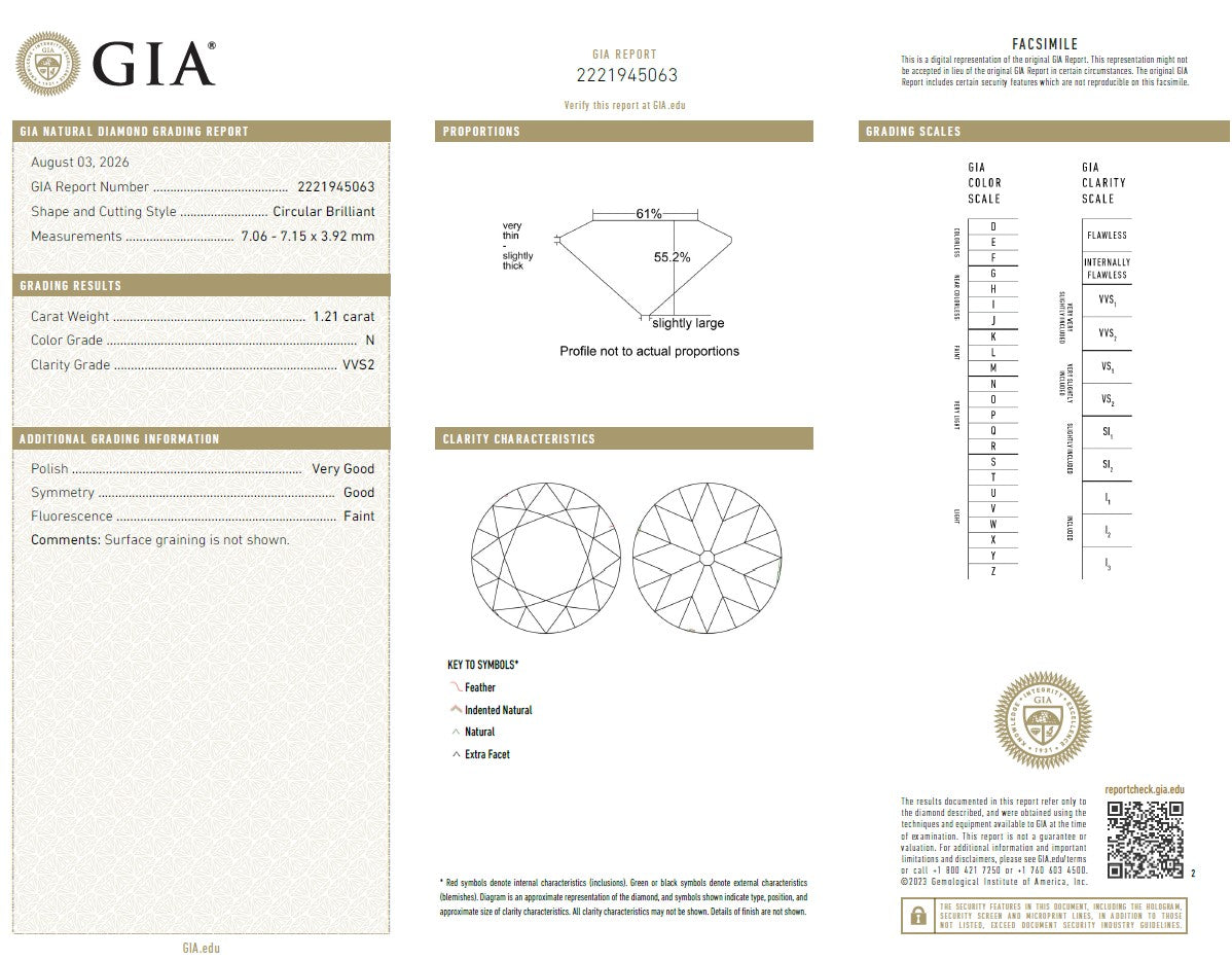 1.21 Carat Old European Cut Diamond N-VVS2 Loose Natural GIA Certified