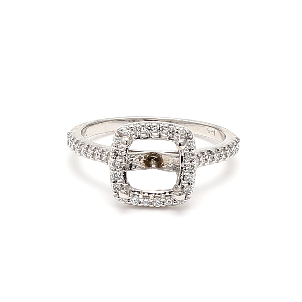 0.25 Carat Round Brilliant H VS1 Diamond 14 Karat White Gold Semi Mount Ring