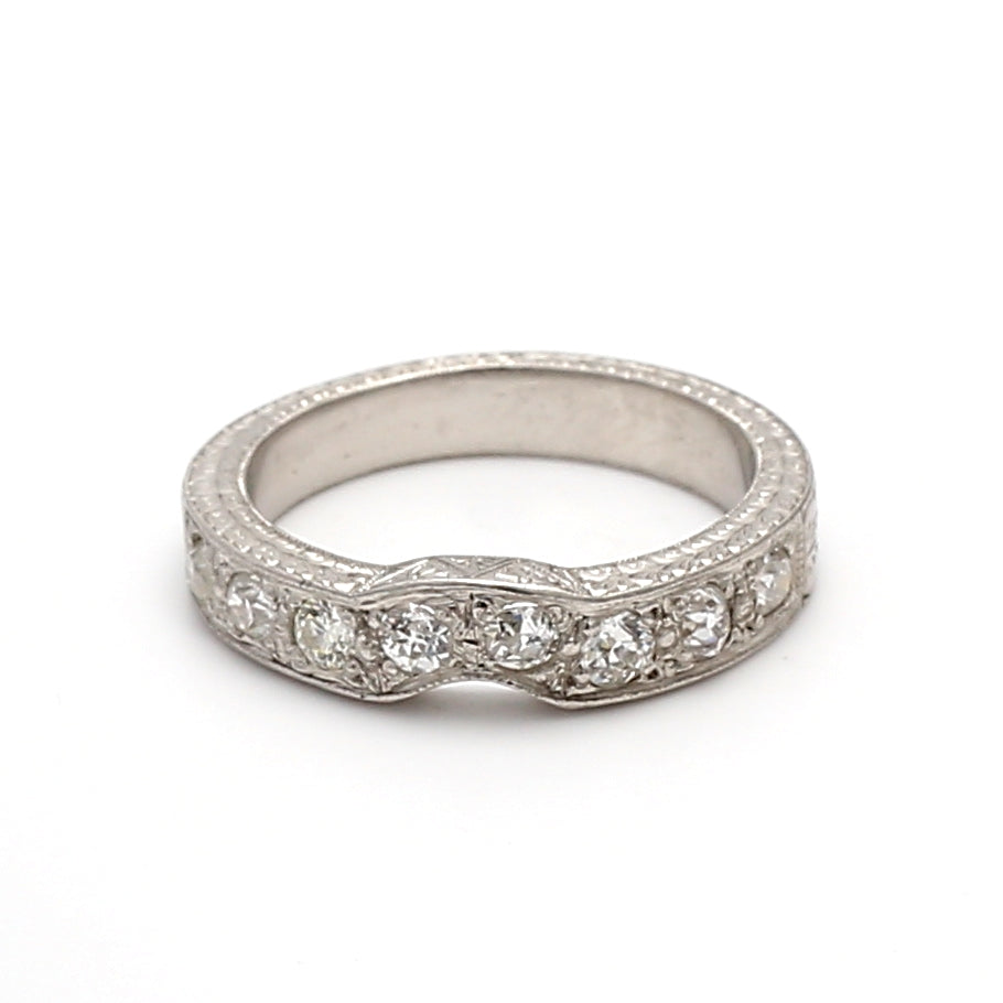 0.90 Carat Round Brilliant I VS1 Diamond White Platinum Band Ring