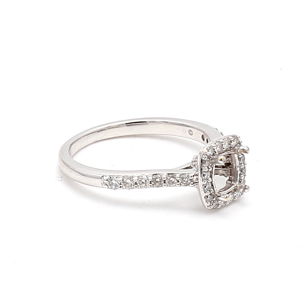 0.30 Carat Round Brilliant I SI1 Diamond 14 Karat White Gold Semi Mount Ring