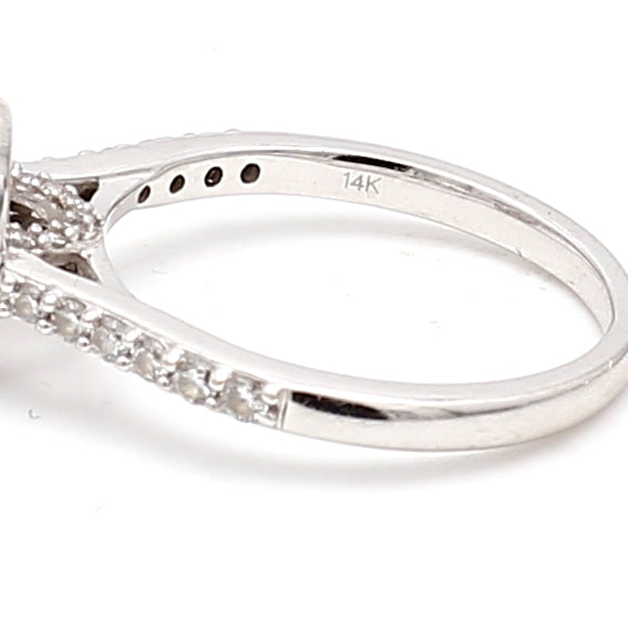 0.30 Carat Round Brilliant I SI1 Diamond 14 Karat White Gold Semi Mount Ring
