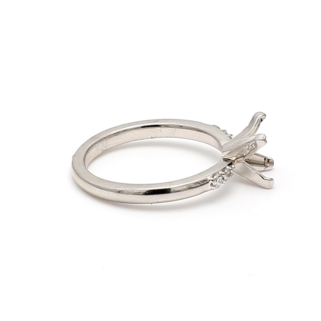 0.12 Carat Round Brilliant G SI1 Diamond Platinum Semi Mount Ring