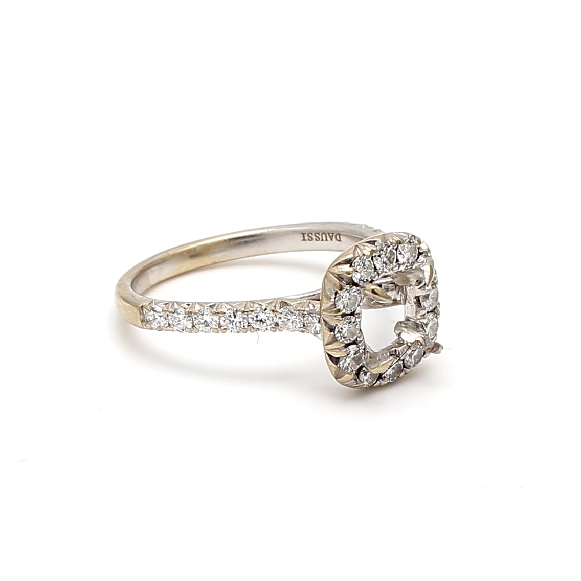 0.80 Carat Round Brilliant I VS1 Diamond 14 Karat White Gold Semi Mount Ring