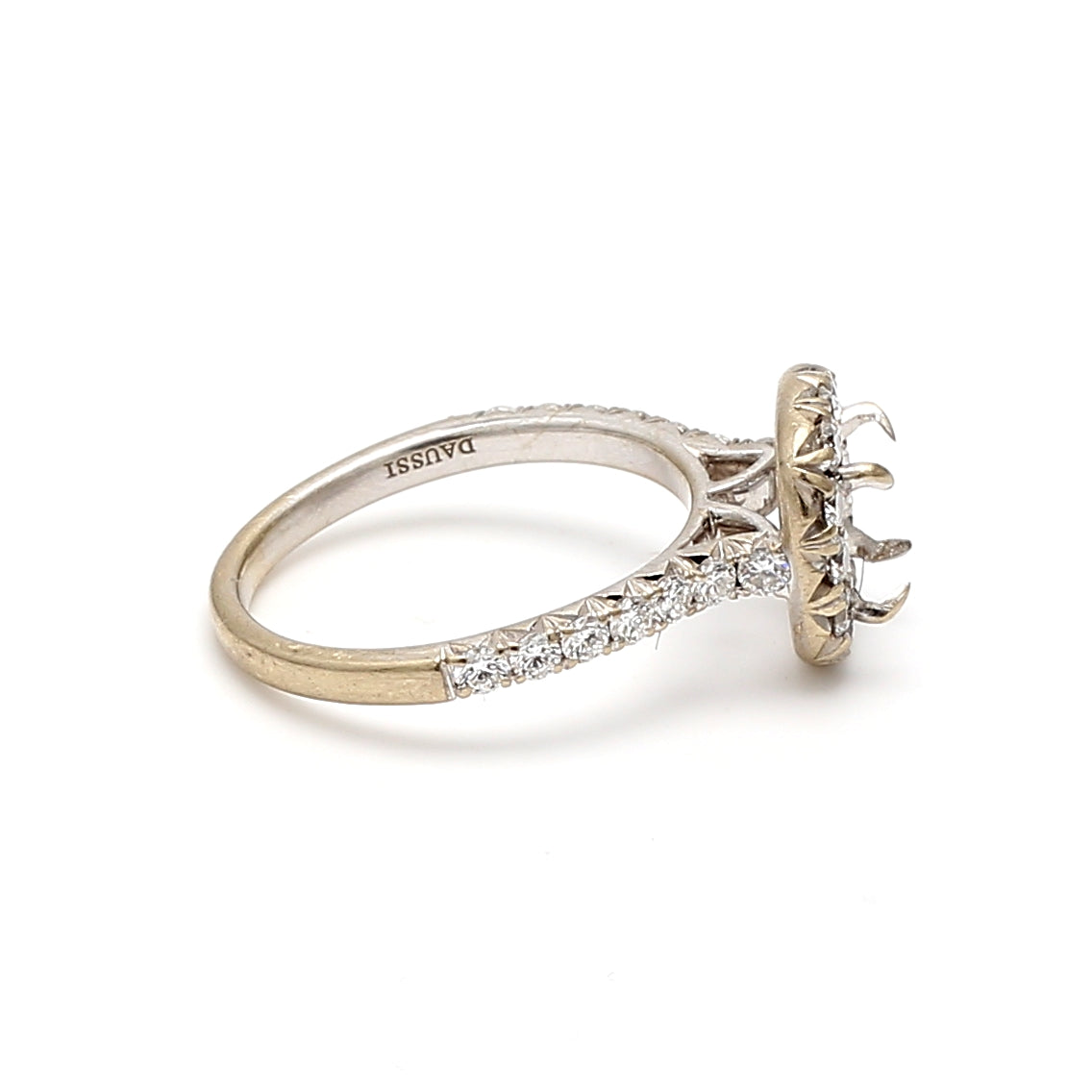 0.80 Carat Round Brilliant I VS1 Diamond 14 Karat White Gold Semi Mount Ring