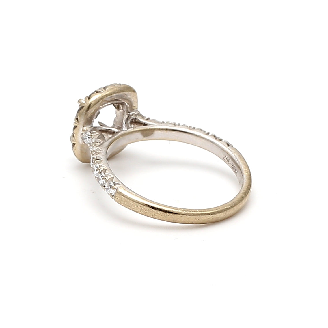 0.80 Carat Round Brilliant I VS1 Diamond 14 Karat White Gold Semi Mount Ring