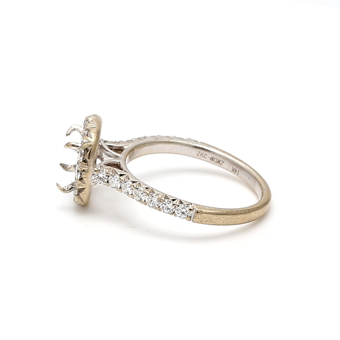 0.80 Carat Round Brilliant I VS1 Diamond 14 Karat White Gold Semi Mount Ring