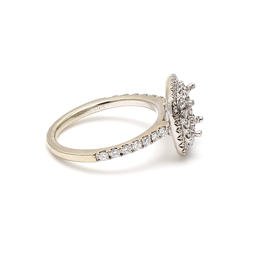 1.00 Carat Round Brilliant I VS1 Diamond 14 Karat White Gold Semi Mount Ring