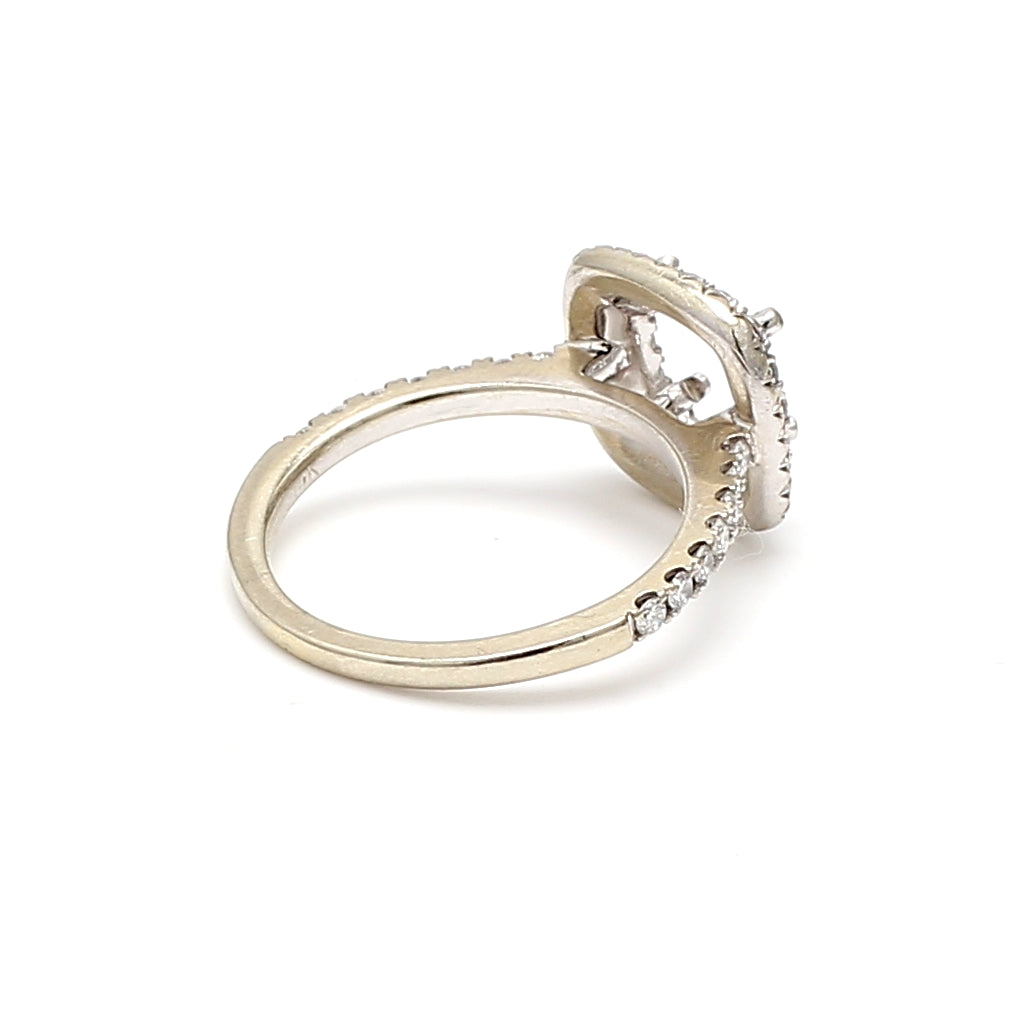 1.00 Carat Round Brilliant I VS1 Diamond 14 Karat White Gold Semi Mount Ring
