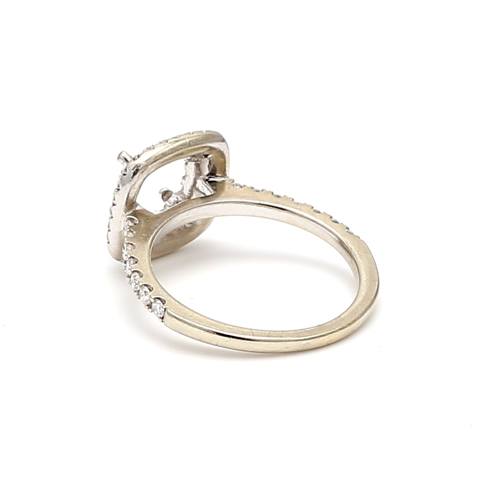 1.00 Carat Round Brilliant I VS1 Diamond 14 Karat White Gold Semi Mount Ring
