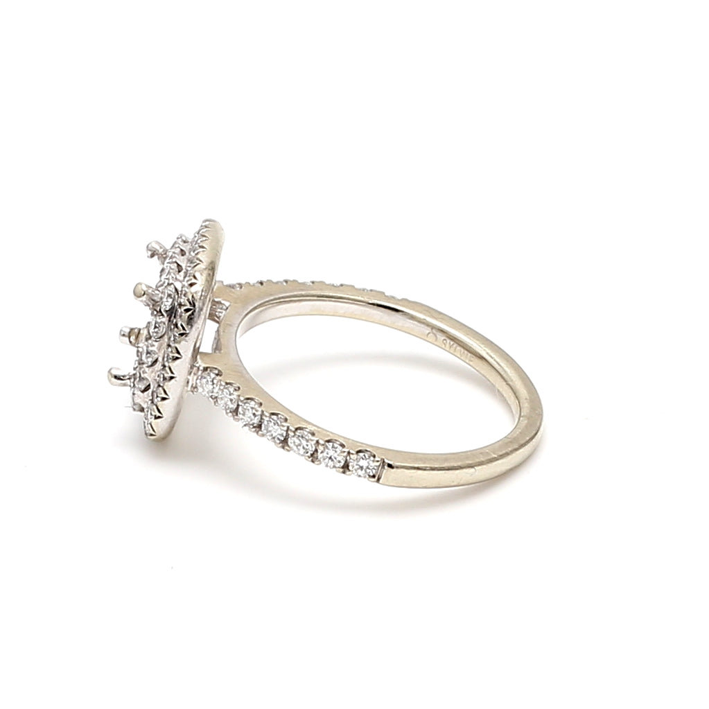 1.00 Carat Round Brilliant I VS1 Diamond 14 Karat White Gold Semi Mount Ring
