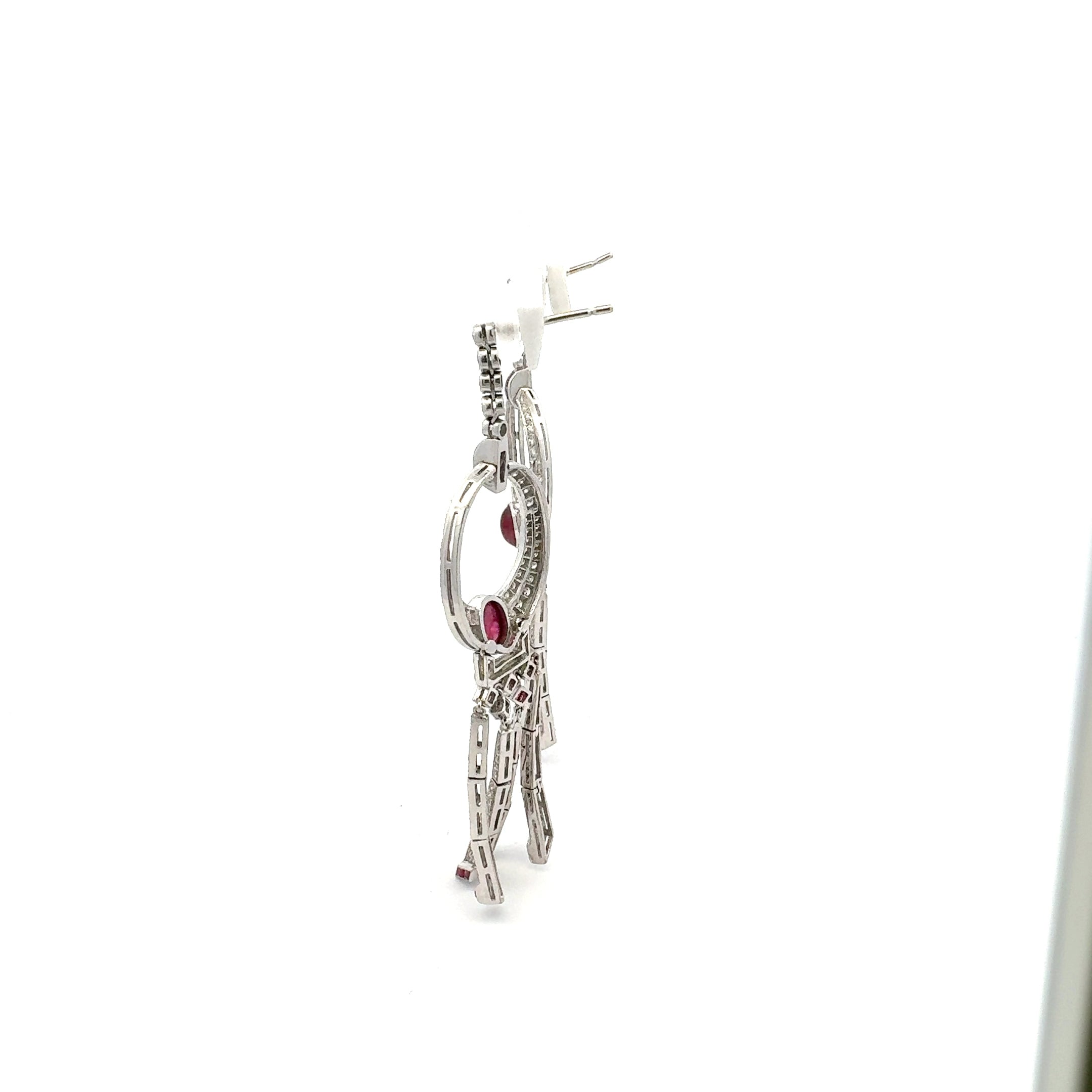 5.30 Carat Round Brilliant H SI1 Diamond Platinum Drop Earring